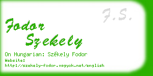 fodor szekely business card